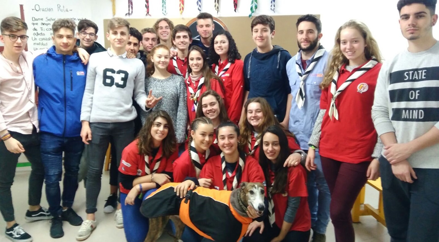 Lena the galga visits an Albacete scout group